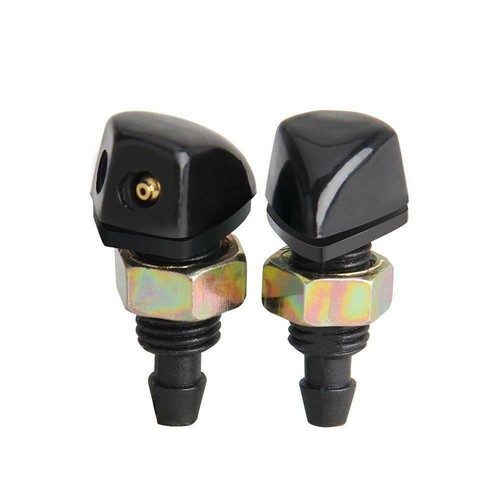 Black plastic twin outlet - black,